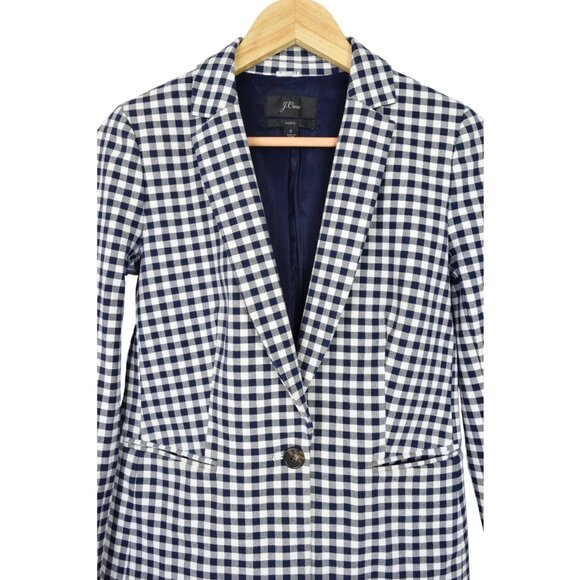 J. CREW PARKE BLAZER IN GINGHAM NAVY - Picture 3 of 9